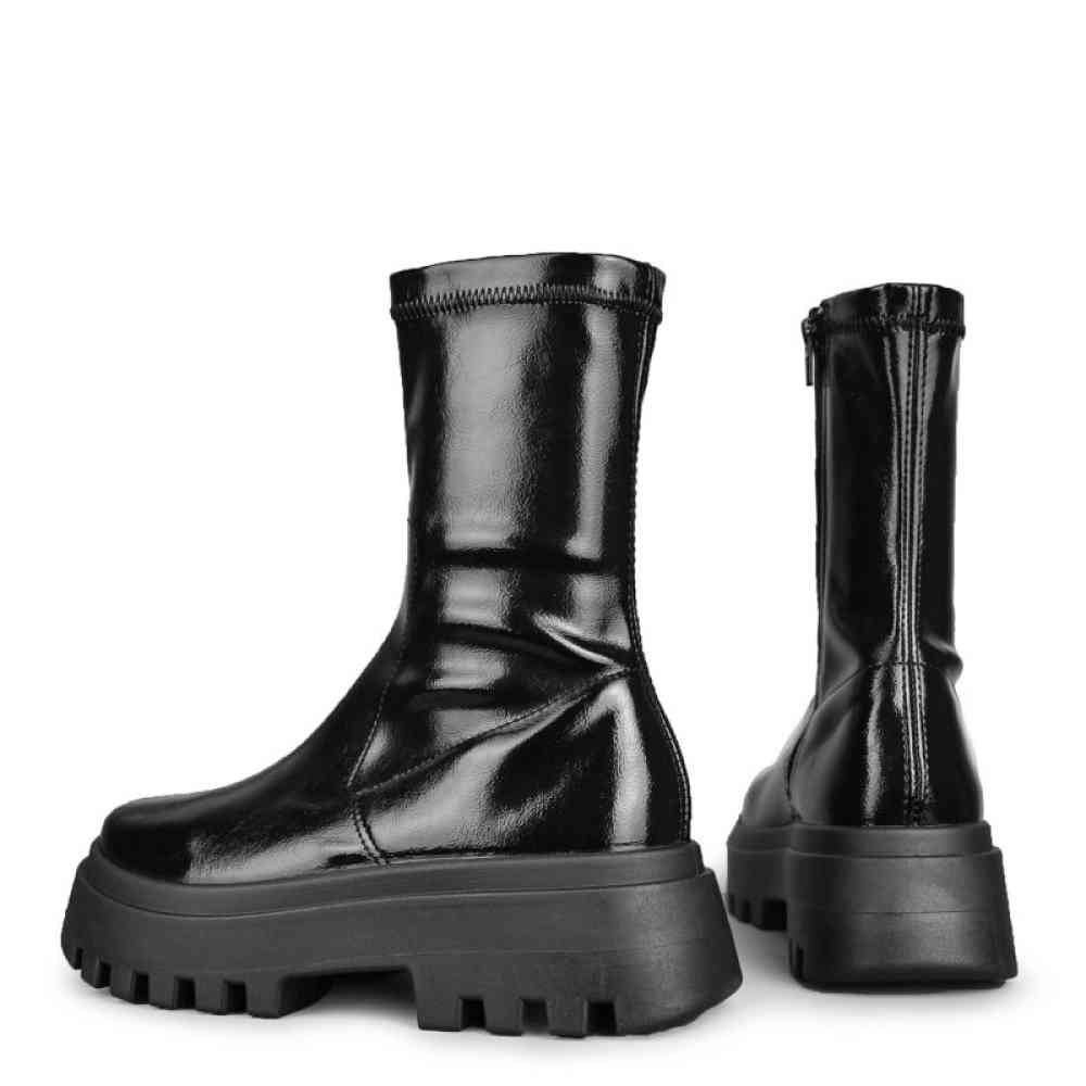 Altercore - Morrigan Patent Bottes de plate-forme - Noir